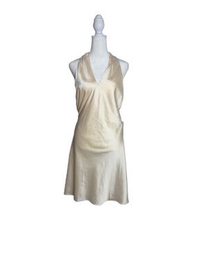 NWT Cotton Candy LA Cream Satin Halter Slip Mini Dress